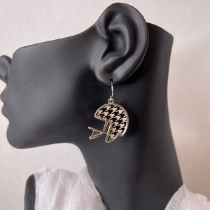New Houndstooth Helmet Earrings